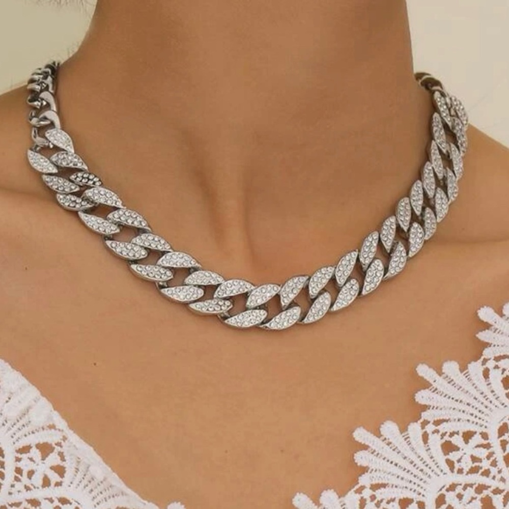 BLING BLING Rhinestone Chain Necklace